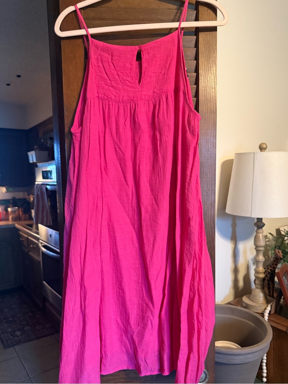Crown & Ivy pink and navy embroidered dress EUC L - Picture 2 of 5